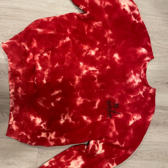 Valkyrae Limited Edition Red Tie-Dye Crewneck Sweater - Picture 1 of 3